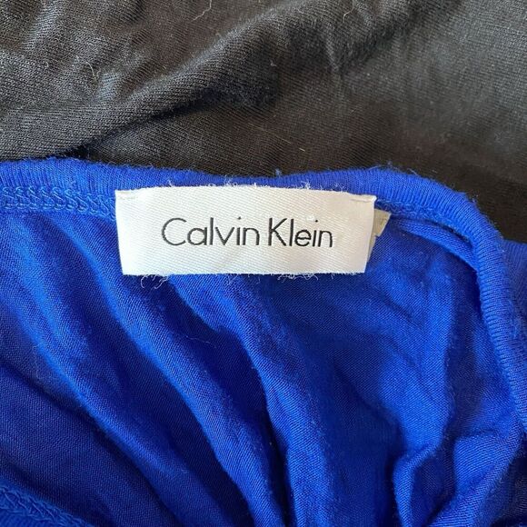 Calvin Klein MaxiDress Jersey Tank Sleeveless Asymmetrical Color Block Lady M-L - Picture 4 of 8